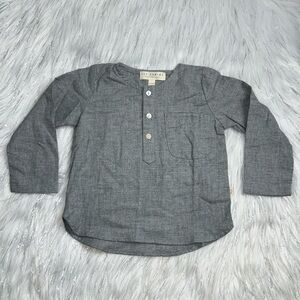 Les Gamins 18-24 months Gray Long Sleeve Pocket Henley